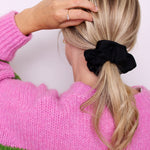 Black Stria Scrunchie - ElleaShop