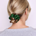 Evergreen Satin Scrunchie - ElleaShop