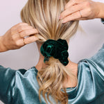 Evergreen Velvet Scrunchie - ElleaShop
