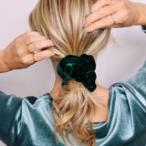 Evergreen Velvet Scrunchie - ElleaShop