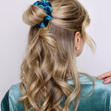 Teal Velvet Scrunchie