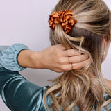 Copper Shiny Satin Scrunchie