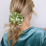 Mint Shiny Satin Scrunchie
