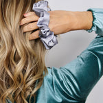 Platinum Luxe Satin Scrunchie - ElleaShop