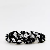 Black and White Floral Scrunchie Clip - ElleaShop