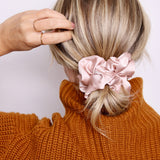 Soft Pink Luxe Satin Scrunchie - ElleaShop