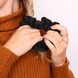 Black Soft Ribbed Scrunchie