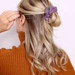 Eggplant Soft Ribbed Scrunchie - ElleaShop
