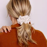 Creamy Stripe Scrunchie - ElleaShop