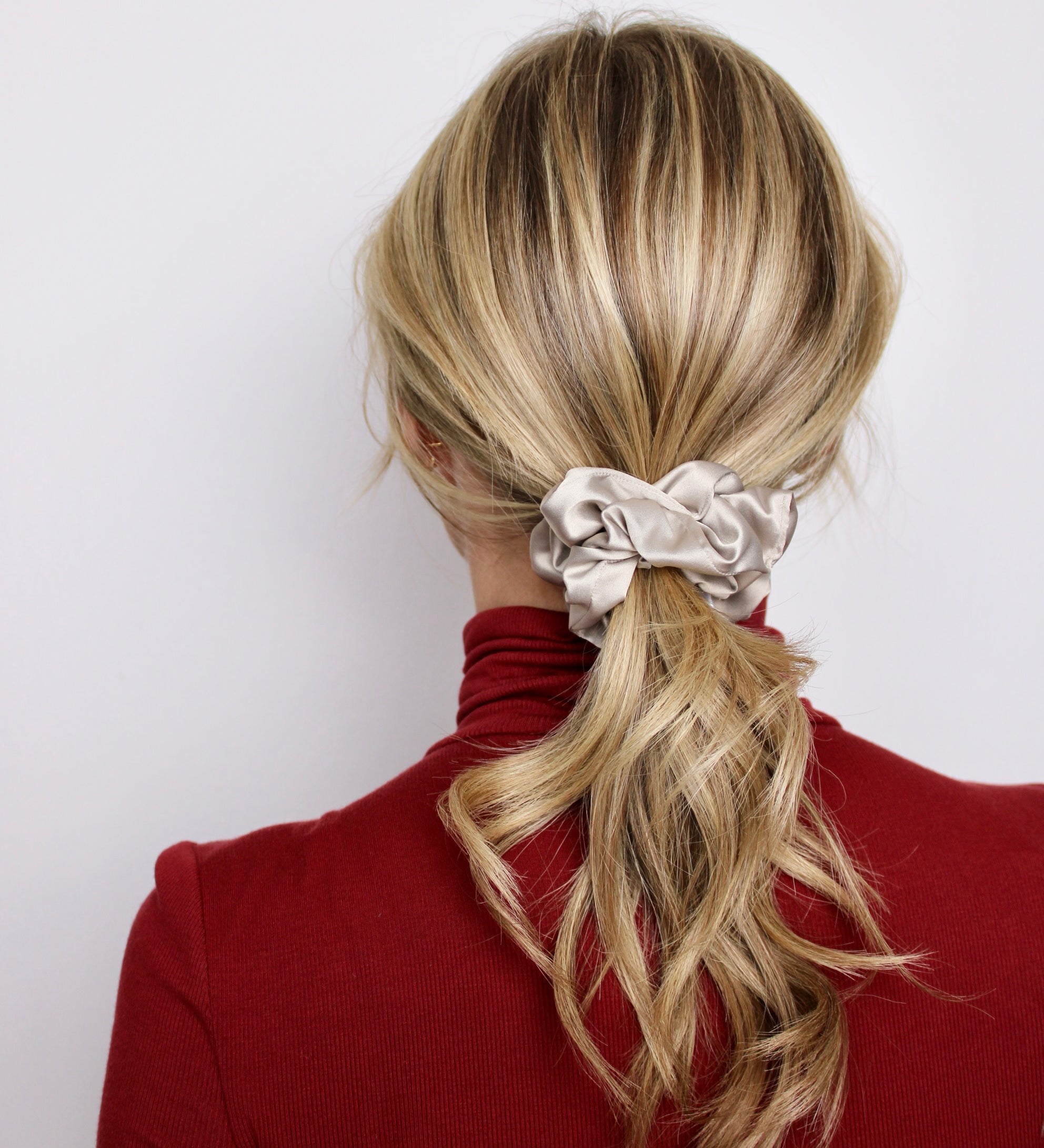 Sand Satin Scrunchie - ElleaShop