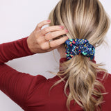 Navy Mistletoe Scrunchie - ElleaShop