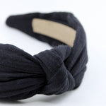 Black Muslin Knotted Headband - ElleaShop