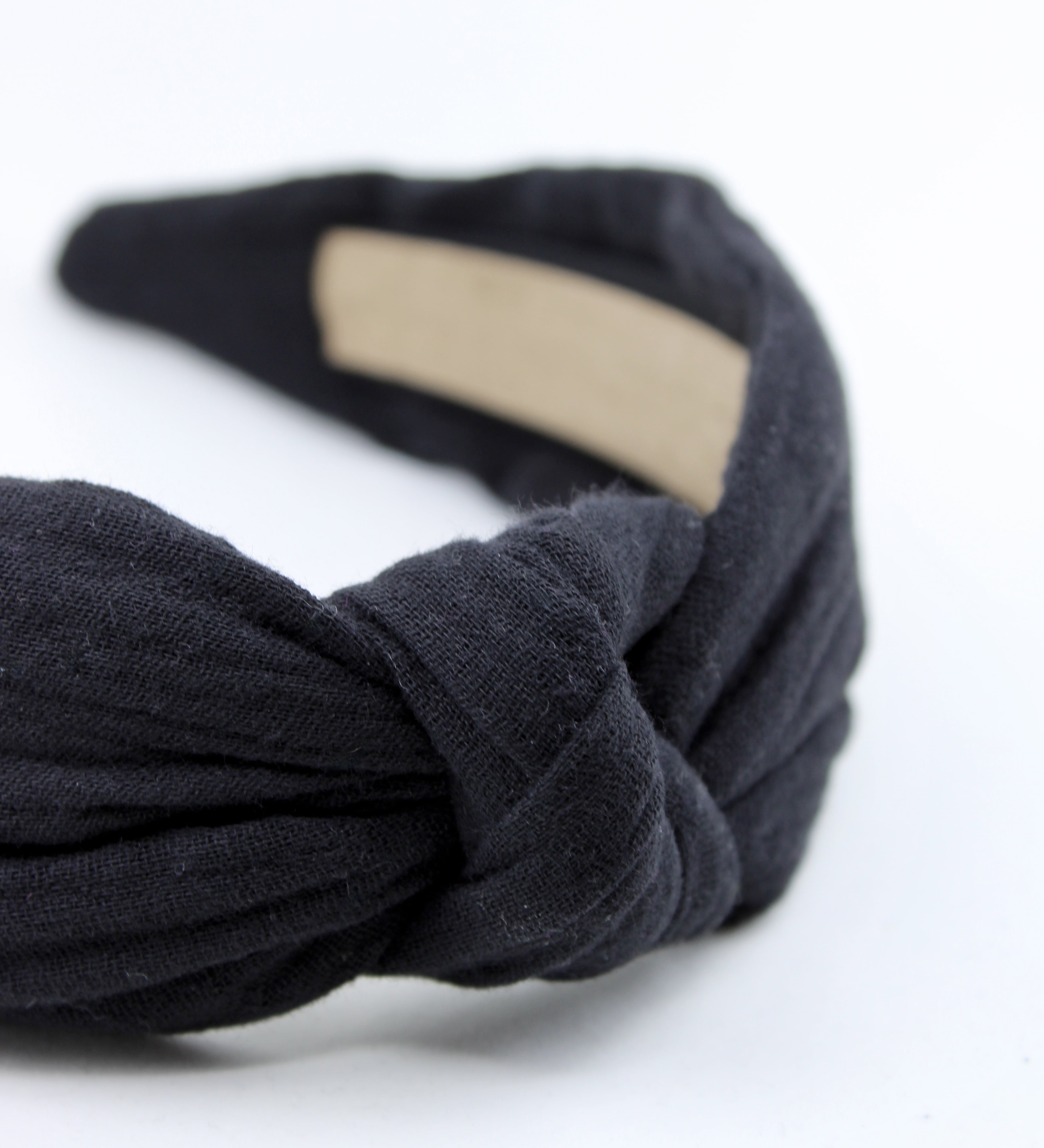 Black Muslin Knotted Headband - ElleaShop