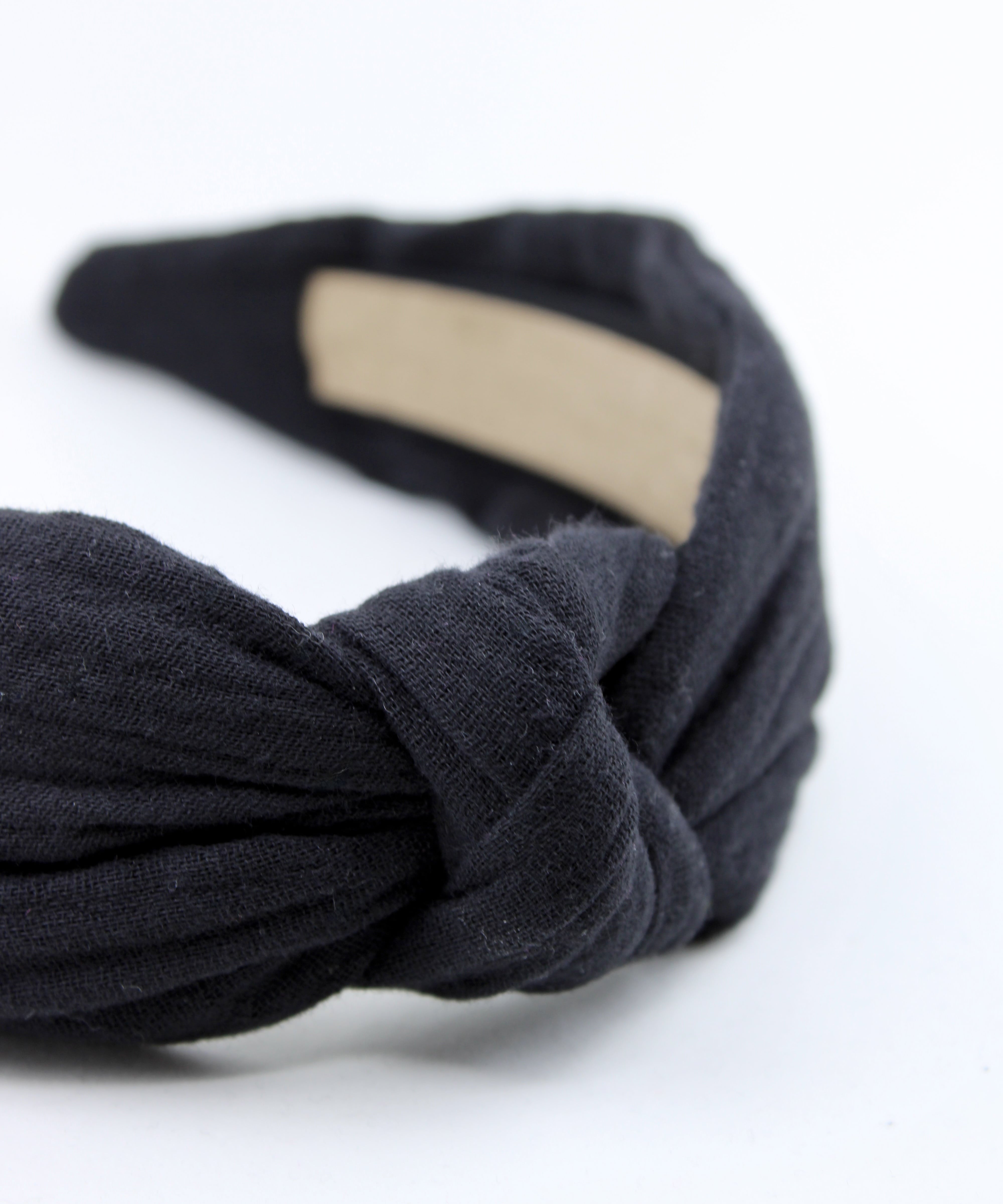 Black Muslin Knotted Headband - ElleaShop