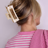 Cream Marble Medium Claw Clip