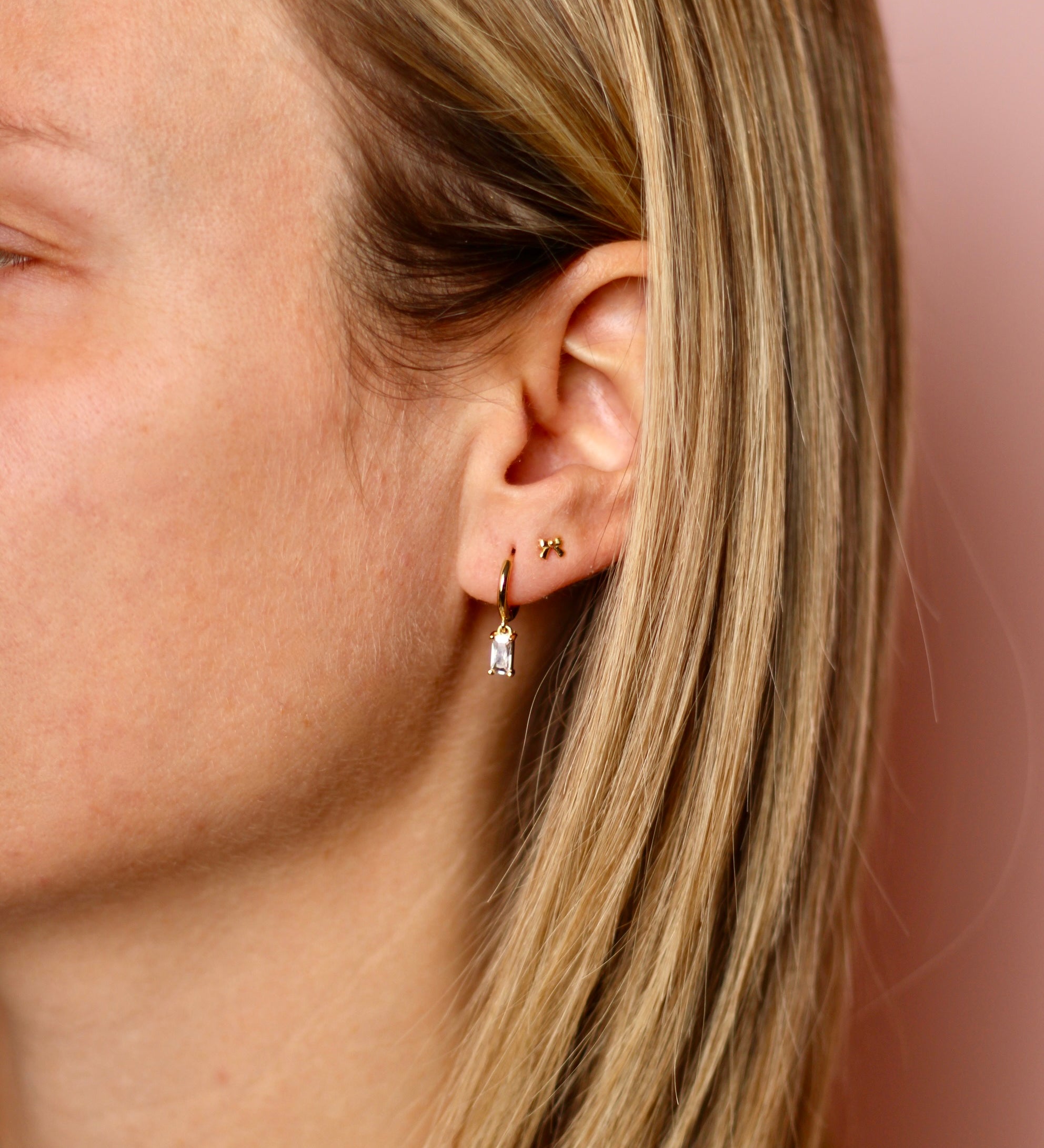 Zirconia Drop Hoops - ElleaShop