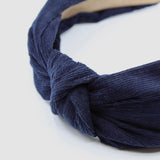 Navy Corduroy Knotted Headband