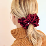 Burgundy Satin Scrunchie