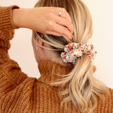 Flowers Rust Scrunchie