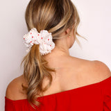 Heart Pompom Scrunchie