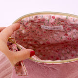 Pink Corduroy Makeup Pouch