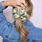 Sage Satin Scrunchie - ElleaShop
