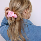 Baby Pink Satin Scrunchie - ElleaShop