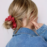Raspberry Soft Ribbed Scrunchie - ElleaShop