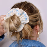 Ivory Stitch Roses Scrunchie - ElleaShop