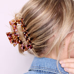 Cocoa Marble Medium Claw Clip - ElleaShop