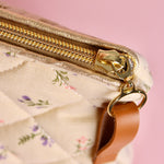 Quilted Flowers Triangular Makeup Pouch - ElleaShop