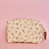 Quilted Flowers Boxy Makeup Pouch - ElleaShop