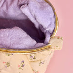 Quilted Flowers Boxy Makeup Pouch - ElleaShop