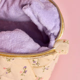 Quilted Flowers Boxy Makeup Pouch - ElleaShop