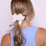 Ivory Eyelet Muslin Scrunchie - ElleaShop