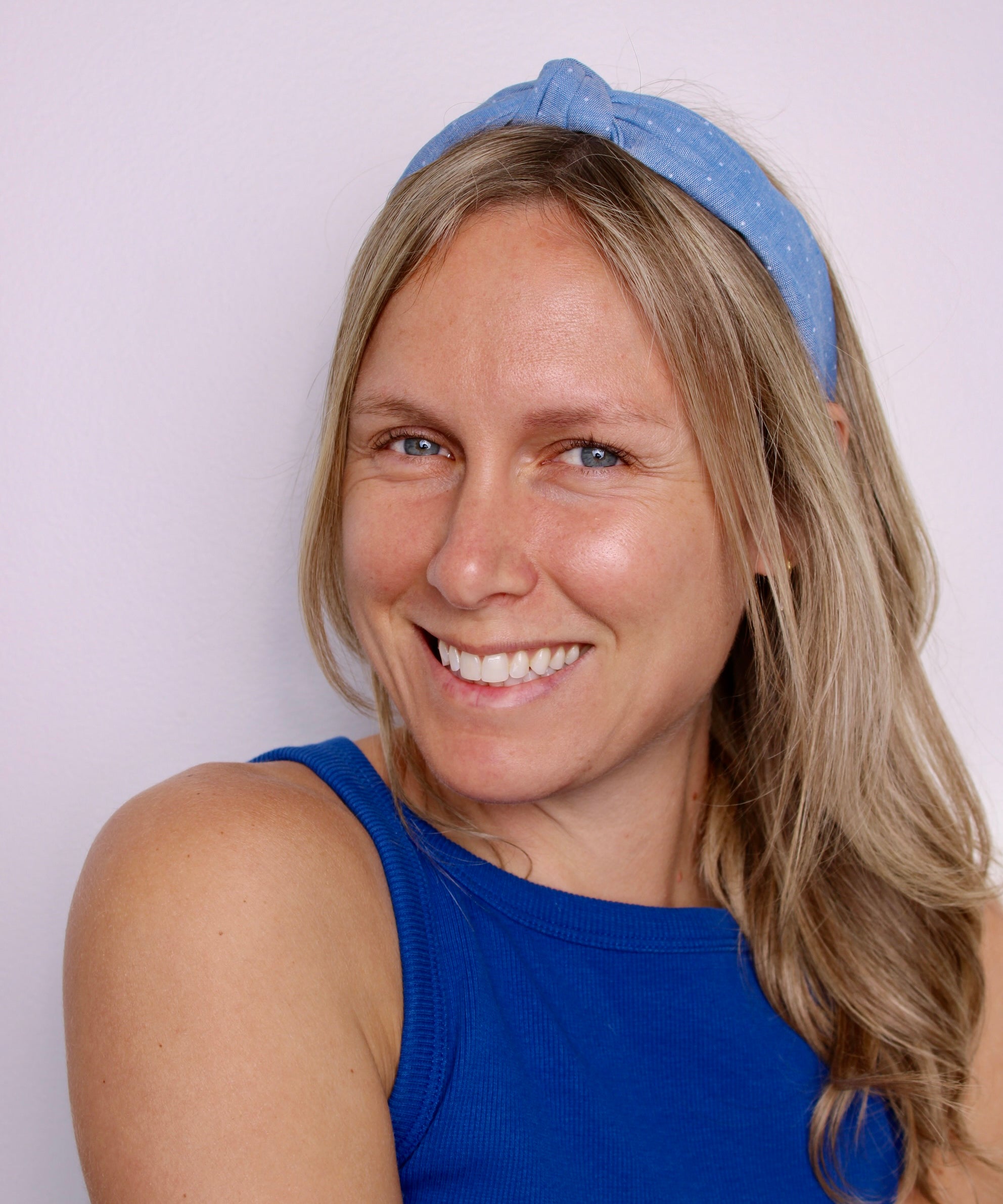 Polkadot Jean Knotted Headband - ElleaShop