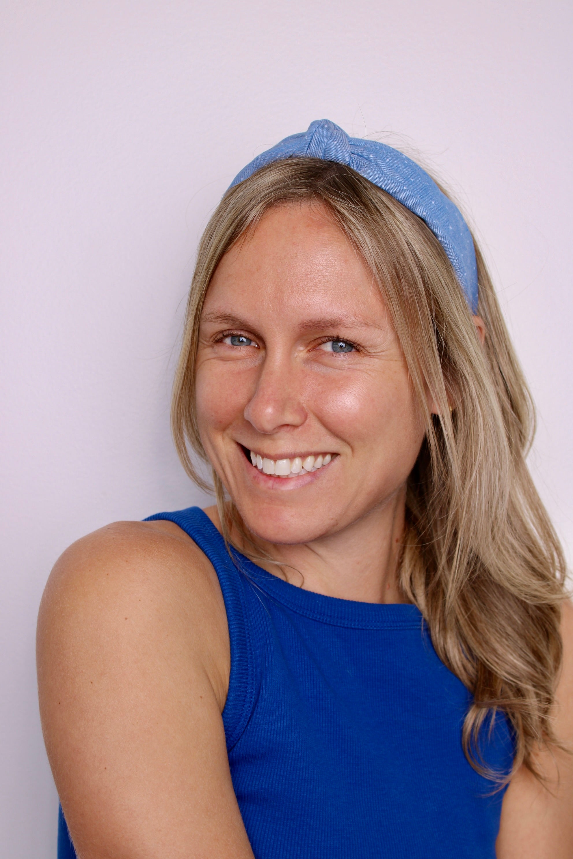 Polkadot Jean Knotted Headband - ElleaShop