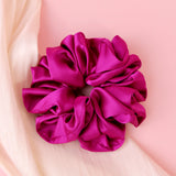 Fuchsia Satin Scrunchie