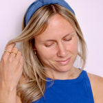 Blue Swiss Dot Knotted Headband - ElleaShop