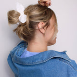 White Flowers Bow Scrunchie - ElleaShop