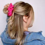 Hot Pink Swiss Dot Scrunchie - ElleaShop
