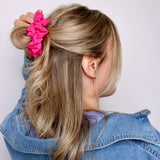 Hot Pink Swiss Dot Scrunchie - ElleaShop