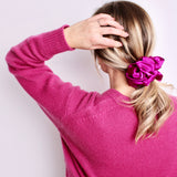 Fuchsia Satin Scrunchie