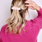 Cloud Pink Pointelle Scrunchie Clip