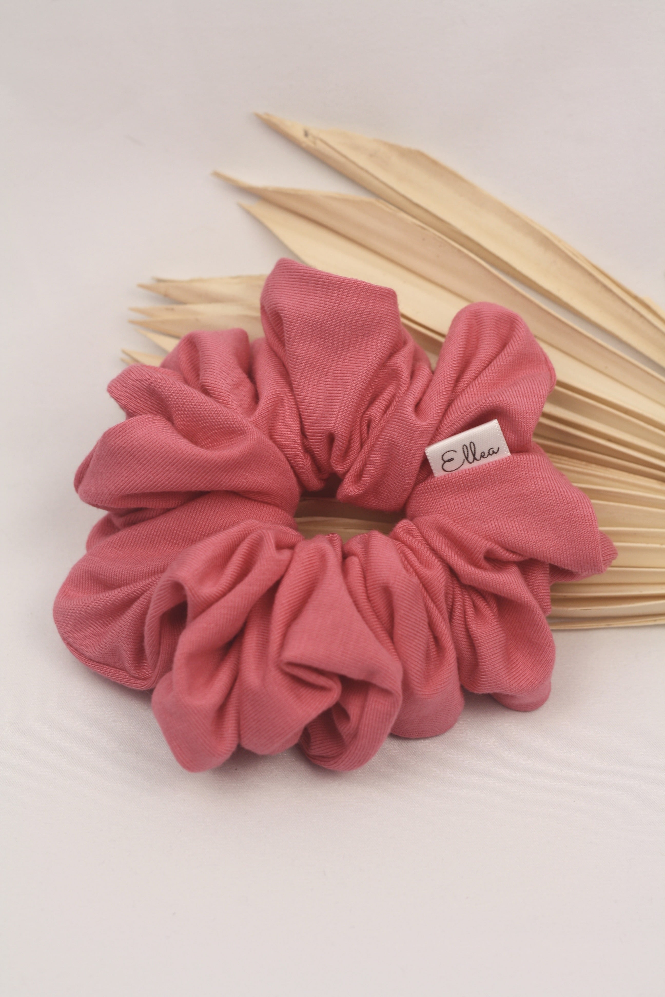 Coral Extra Fluffy Bamboo Scrunchie - ElleaShop