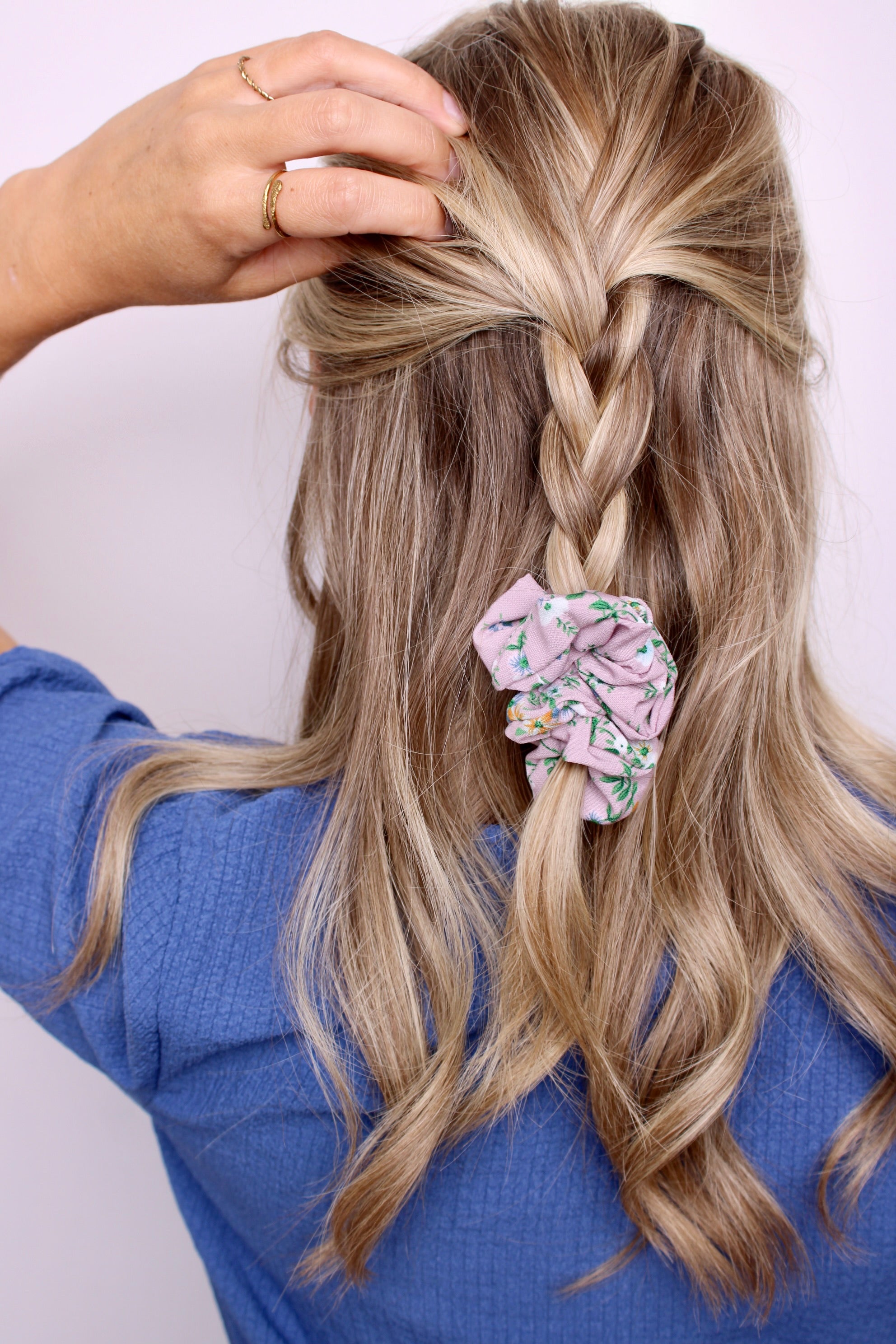 Mauve Wildflower Scrunchie