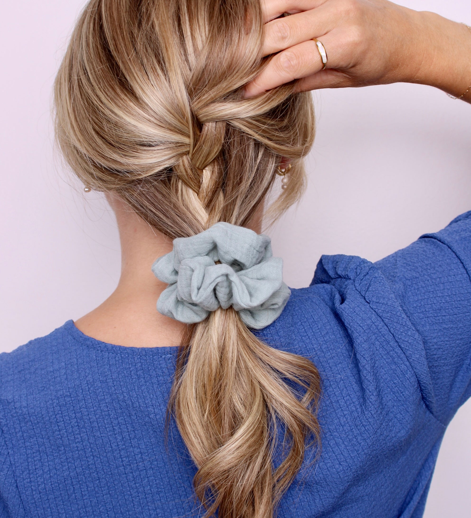 Sage Whisper Muslin Scrunchie - ElleaShop
