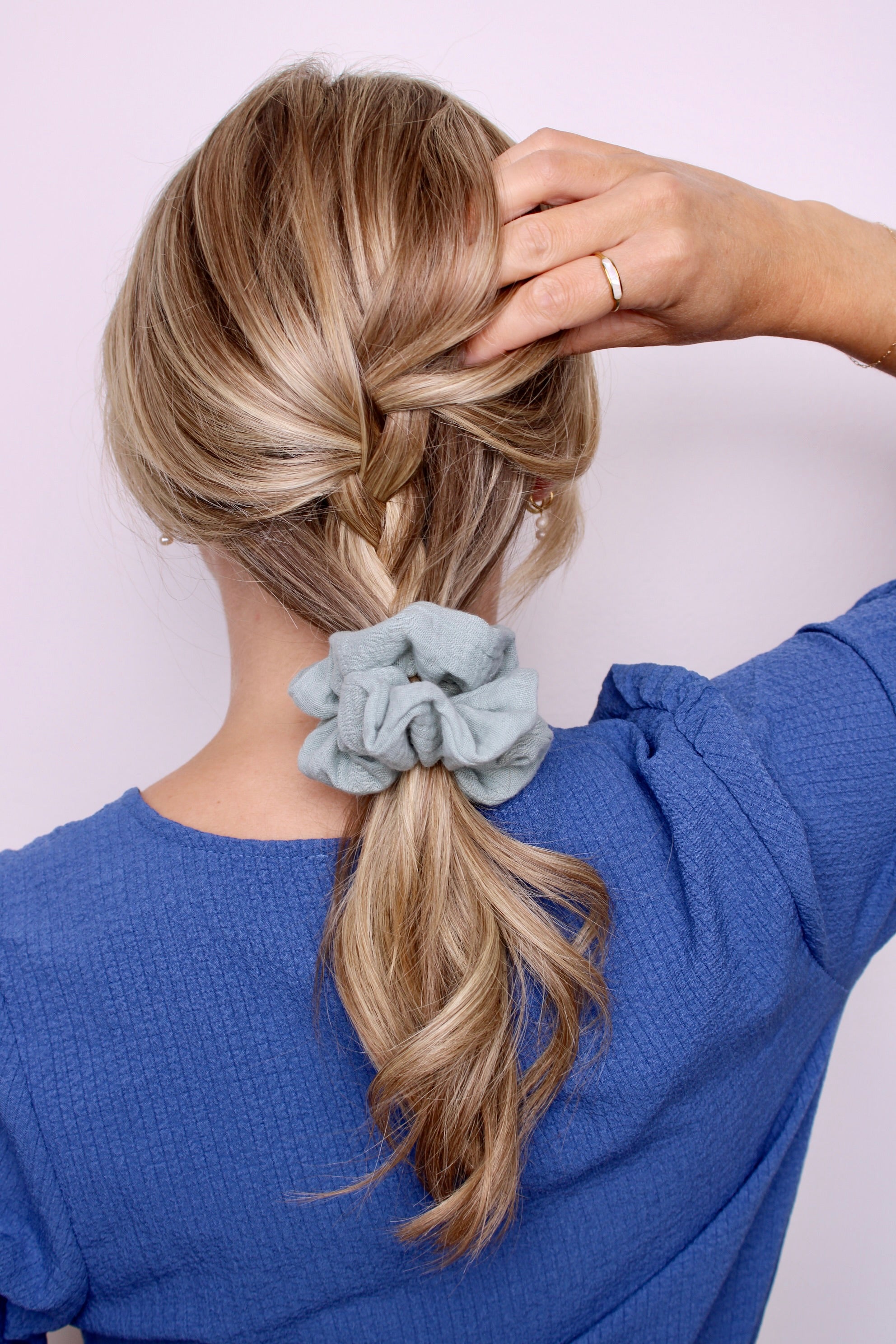 Sage Whisper Muslin Scrunchie - ElleaShop