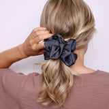 Charcoal Satin Scrunchie