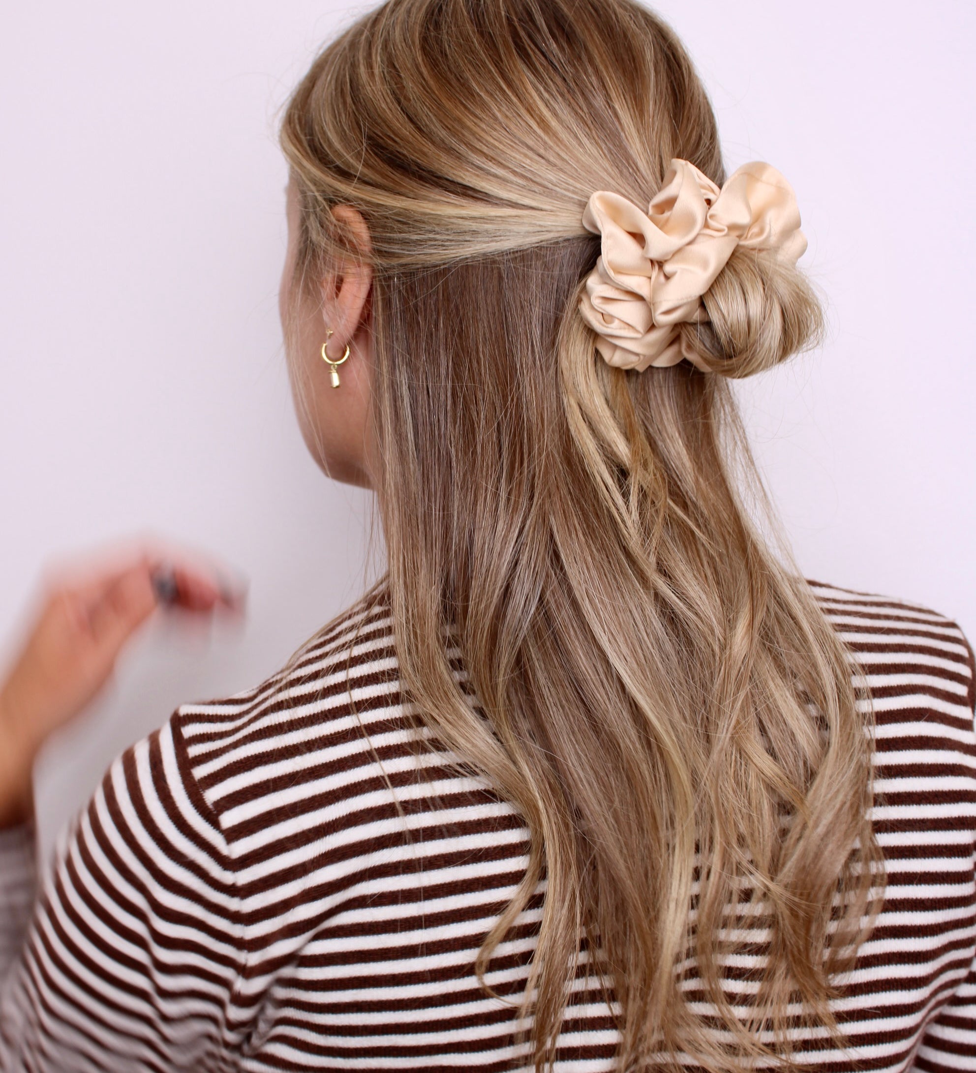Champagne Blush Satin Scrunchie